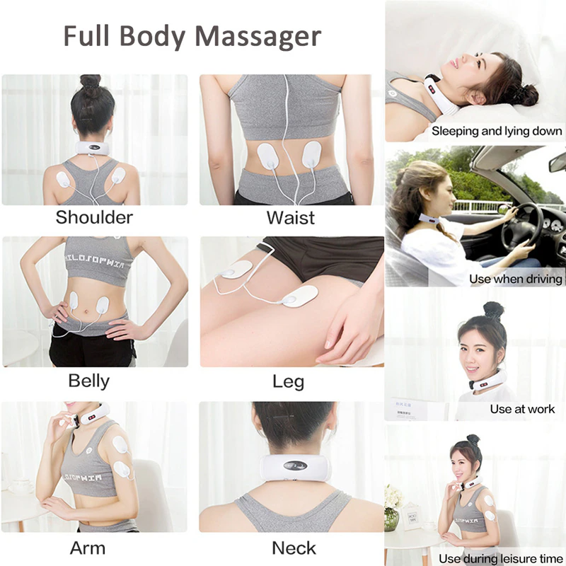 Electric Cervical Pulse Neck Massager Muscle Relax Massage Magnetic